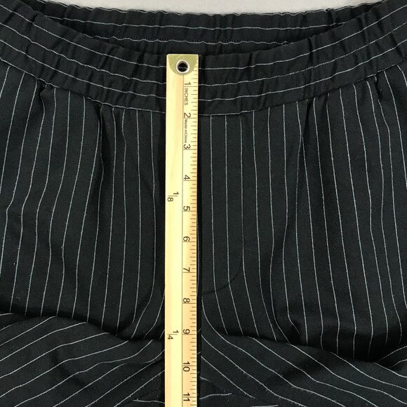 A New Day Pants Women's Small Black Pinstripe Pull On Stretch Straight Pockets - Picture 14 of 16